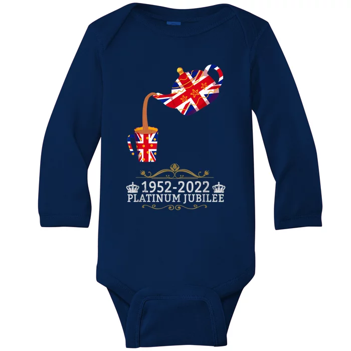 Platinum Jubilee 2022 Union Jack For Kids & Jubilee Teapot Baby Long Sleeve Bodysuit