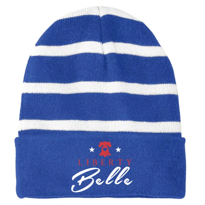 Patriotic July 4th Independence Day Liberty Belle Usa Party Gift Striped Beanie with Solid Band