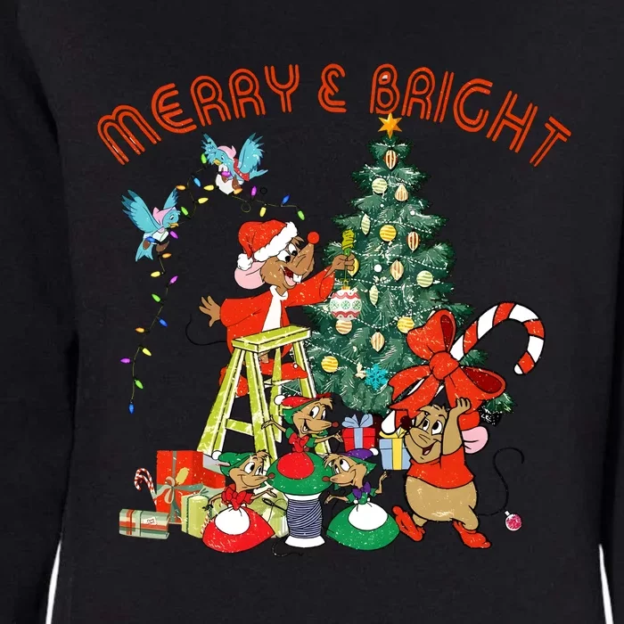 Princess Jaq And Gus Christmas Tree Lights Womens California Wash Sweatshirt