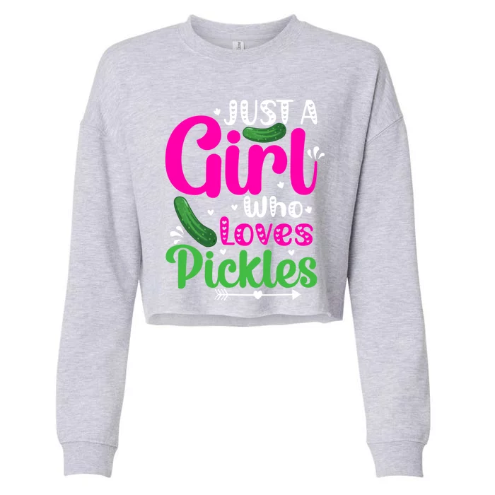 Pickle Just A Who Loves Pickles Vegan Gift Cropped Pullover Crew