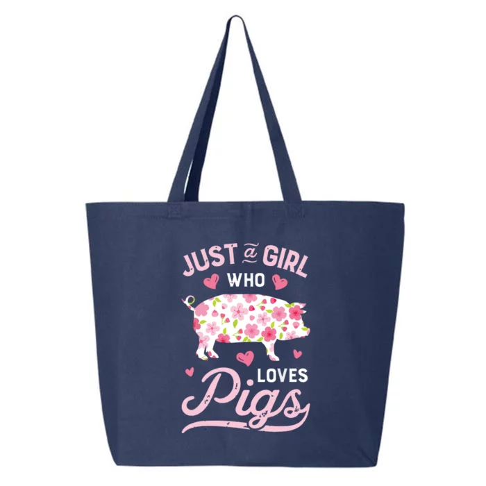 Pig Just A Girl Who Loves Pigs Women Farmer Farm Flower 25L Jumbo Tote