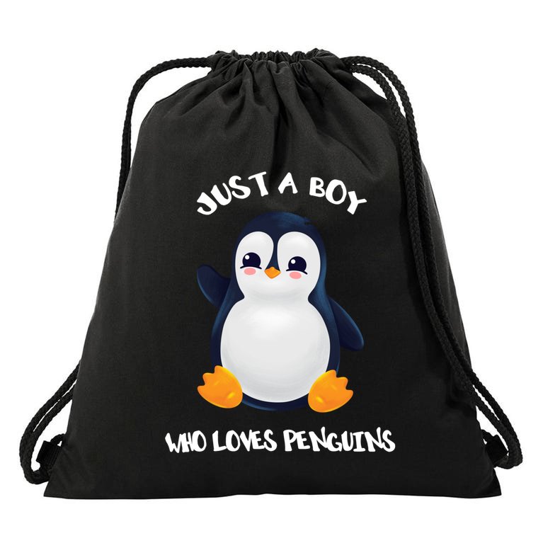 Penguin Just A Boy Who Loves Penguins Gift Drawstring Bag