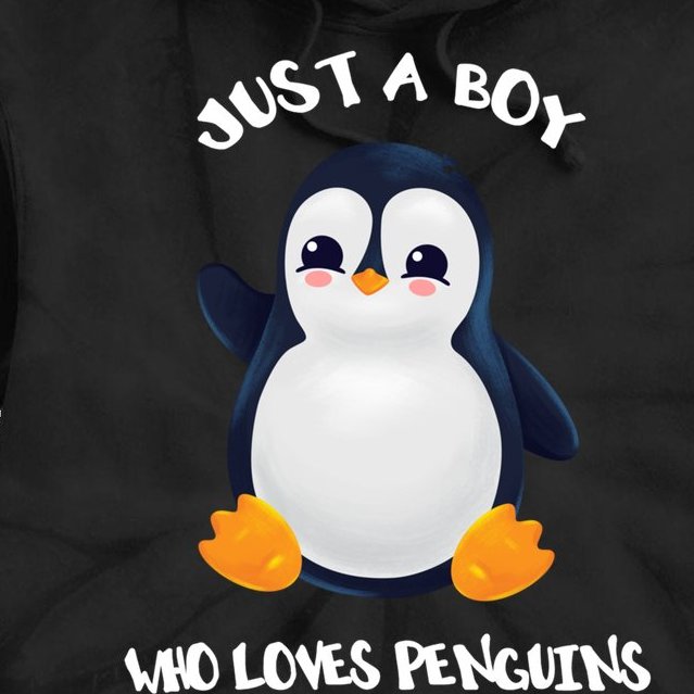 Penguin Just A Boy Who Loves Penguins Gift Tie Dye Hoodie