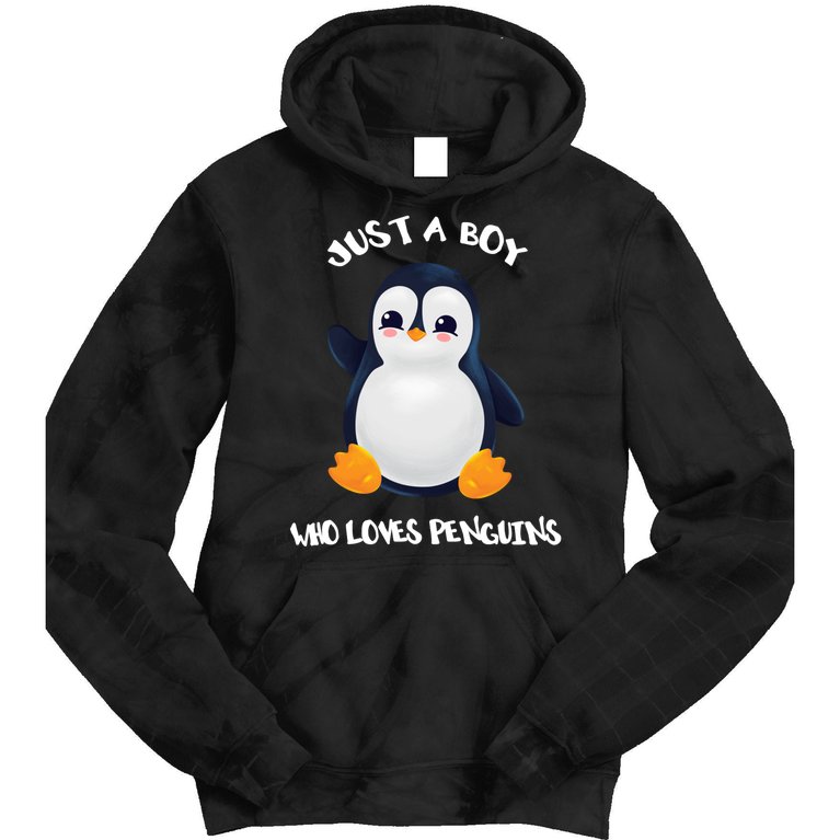 Penguin Just A Boy Who Loves Penguins Gift Tie Dye Hoodie