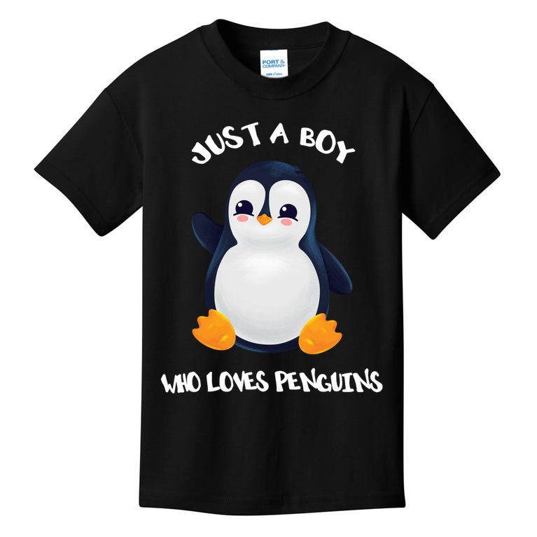 Penguin Just A Boy Who Loves Penguins Gift Kids T-Shirt
