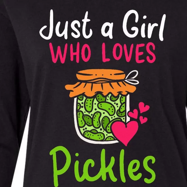 Pickles Just A Girl Who Loves Pickles Canning Womens Cotton Relaxed Long Sleeve T-Shirt