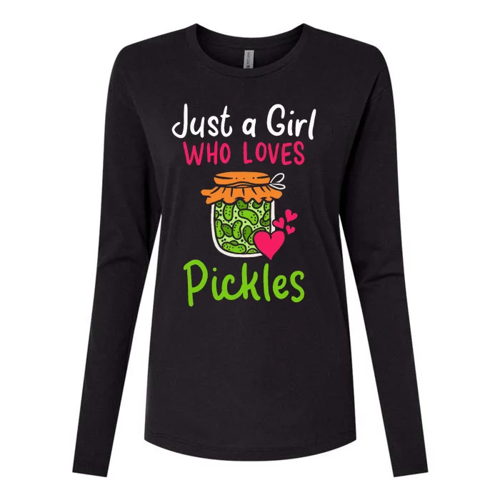 Pickles Just A Girl Who Loves Pickles Canning Womens Cotton Relaxed Long Sleeve T-Shirt