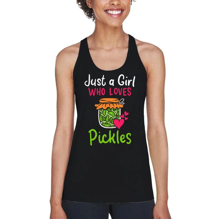 Pickles Just A Girl Who Loves Pickles Canning Women's Racerback Tank