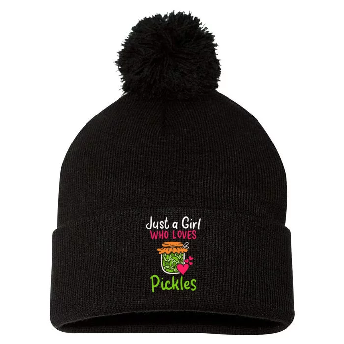 Pickles Just A Girl Who Loves Pickles Canning Pom Pom 12in Knit Beanie