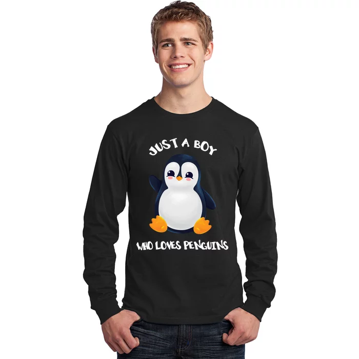 Penguin Just A Boy Who Loves Penguins Gift Long Sleeve Shirt