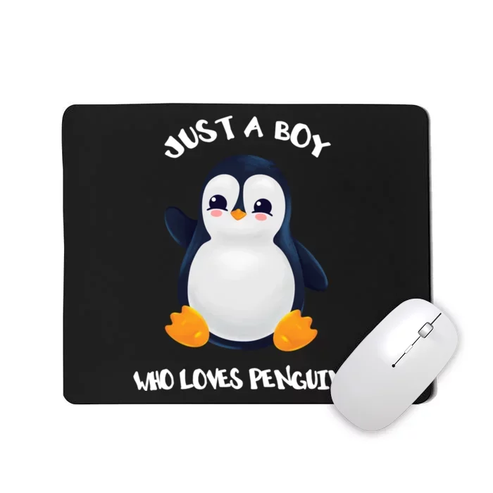 Penguin Just A Boy Who Loves Penguins Gift Mousepad