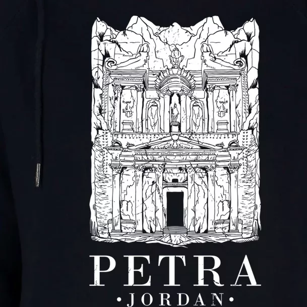 Petra Jordan Archaeological Monument Souvenir Womens Funnel Neck Pullover Hood