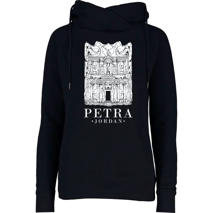 Petra Jordan Archaeological Monument Souvenir Womens Funnel Neck Pullover Hood