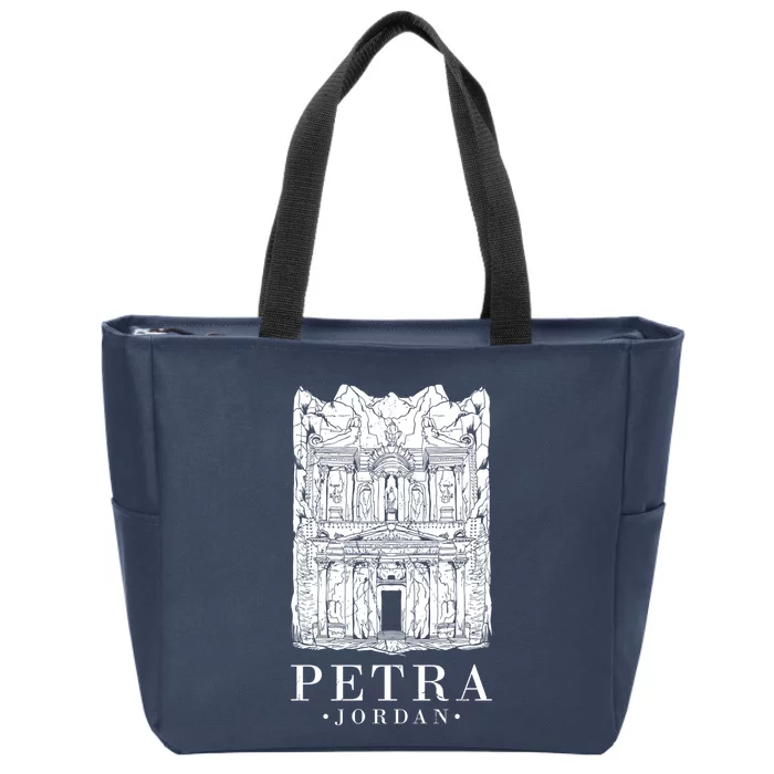 Petra Jordan Archaeological Monument Souvenir Zip Tote Bag