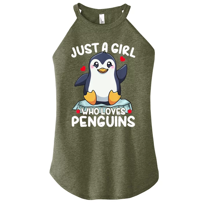 Penguin Just A Girl Who Loves Penguins Cool Gift Women’s Perfect Tri Rocker Tank