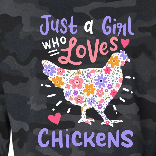 Just A Girl Who Loves Chickens Hen Love Cute Cropped Pullover Crew