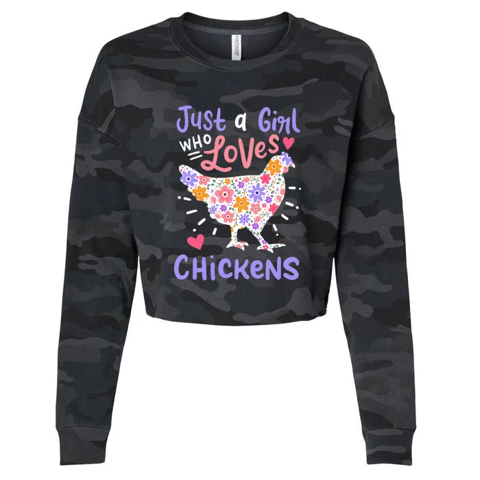 Just A Girl Who Loves Chickens Hen Love Cute Cropped Pullover Crew