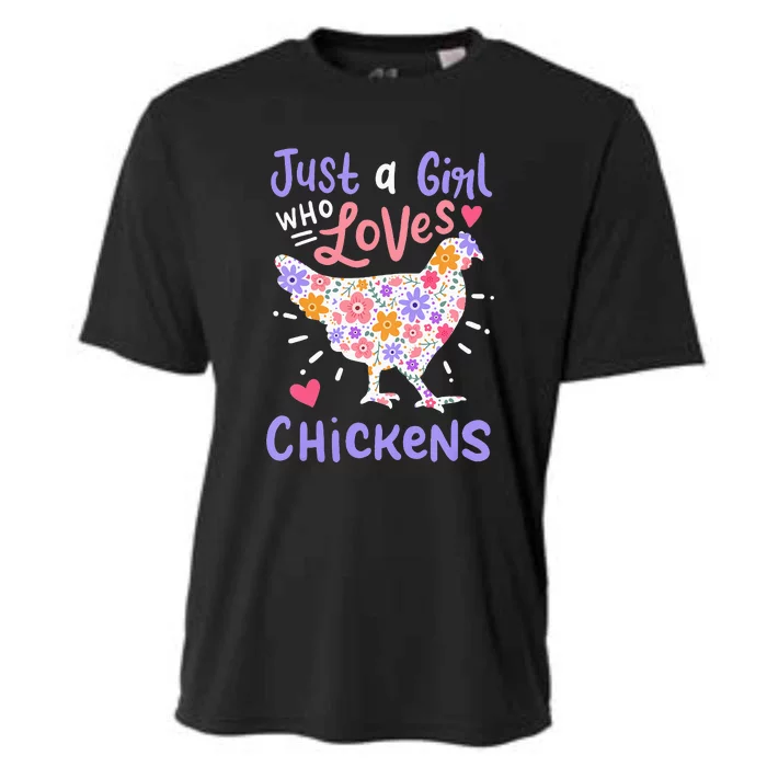 Just A Girl Who Loves Chickens Hen Love Cute Cooling Performance Crew T-Shirt