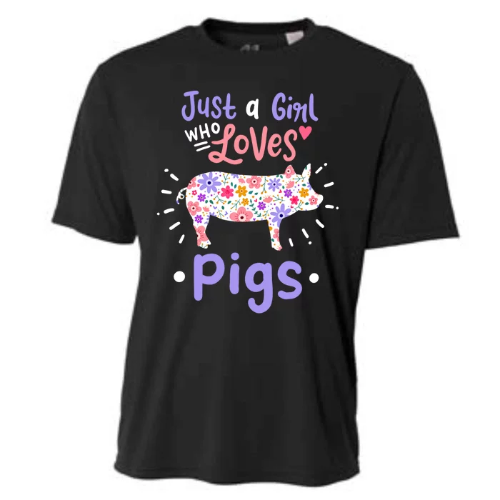 Pig Just A Who Loves Pigs Gift For Pig Lovers Funny Gift Cooling Performance Crew T-Shirt