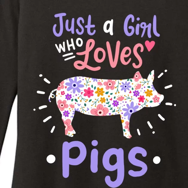 Pig Just A Who Loves Pigs Gift For Pig Lovers Funny Gift Womens CVC Long Sleeve Shirt