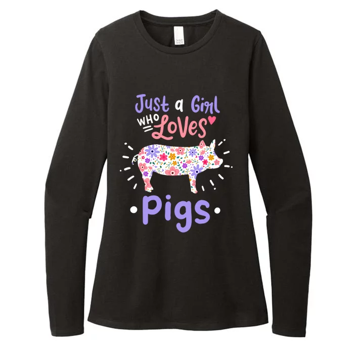 Pig Just A Who Loves Pigs Gift For Pig Lovers Funny Gift Womens CVC Long Sleeve Shirt