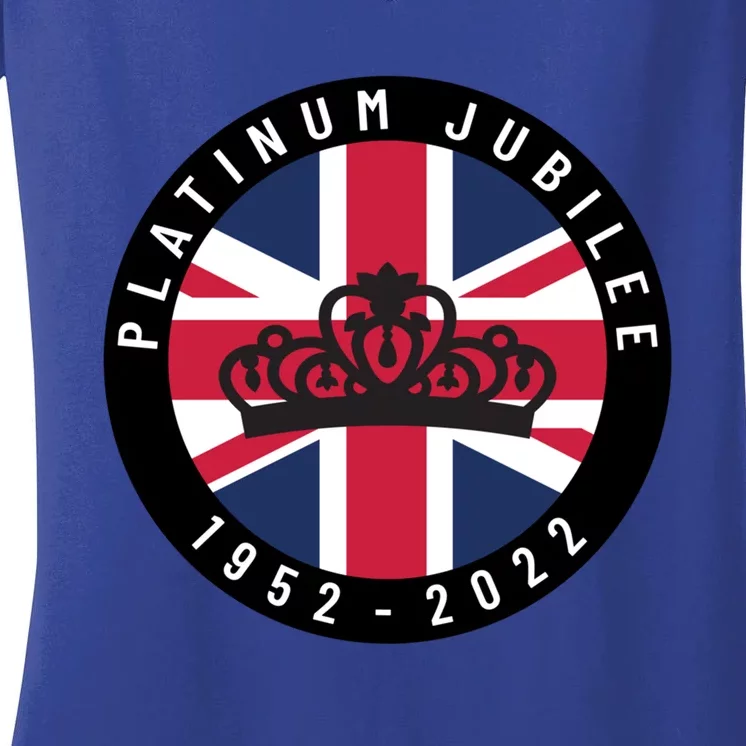 Platinum Jubilee British Monarch 70 Year Celebration Queen Gift Women's V-Neck T-Shirt