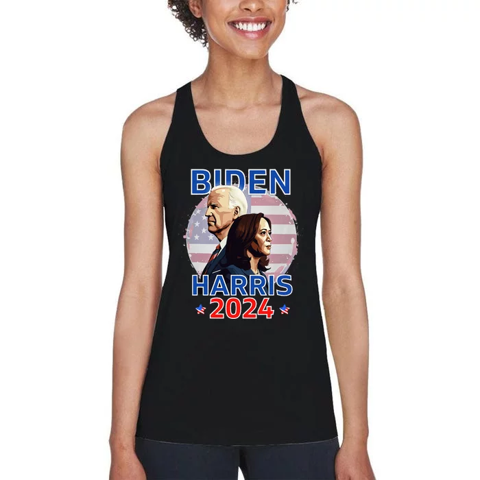 Patriotic Joe Biden Kamala Harris Democrat Campaign 2024 Women's Racerback Tank