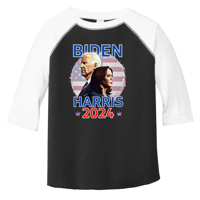 Patriotic Joe Biden Kamala Harris Democrat Campaign 2024 Toddler Fine Jersey T-Shirt