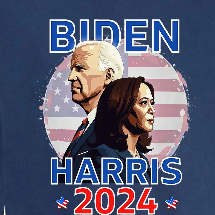 Patriotic Joe Biden Kamala Harris Democrat Campaign 2024 Garment-Dyed Sweatshirt