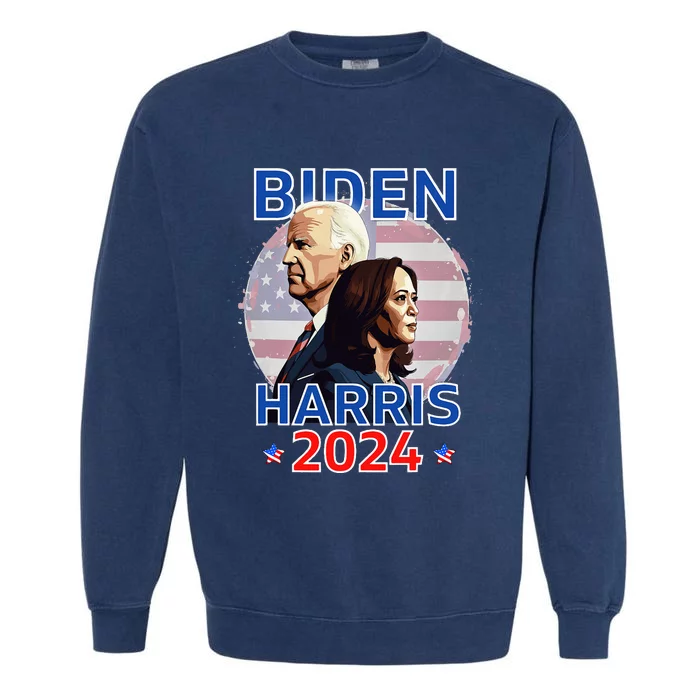 Patriotic Joe Biden Kamala Harris Democrat Campaign 2024 Garment-Dyed Sweatshirt