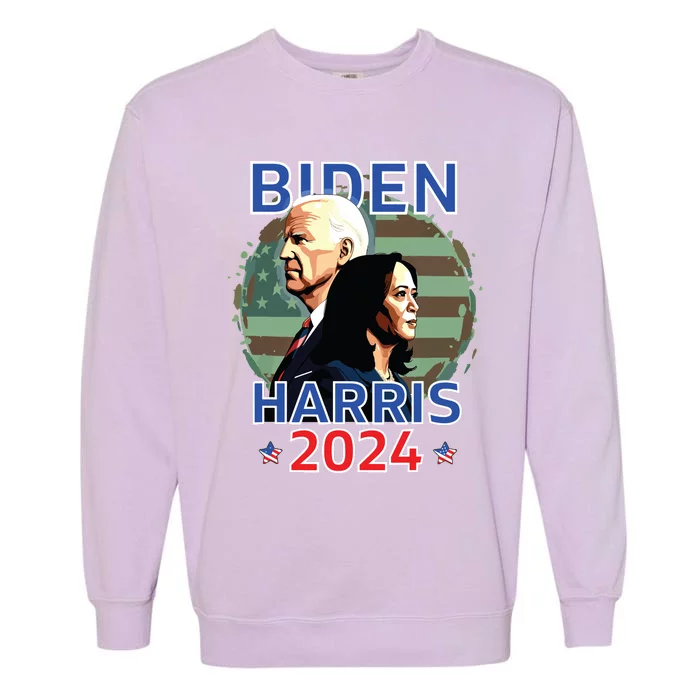 Patriotic Joe Biden Kamala Harris Democrat Campaign 2024 Garment-Dyed Sweatshirt