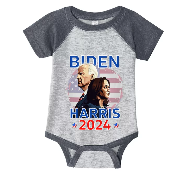 Patriotic Joe Biden Kamala Harris Democrat Campaign 2024 Infant Baby Jersey Bodysuit