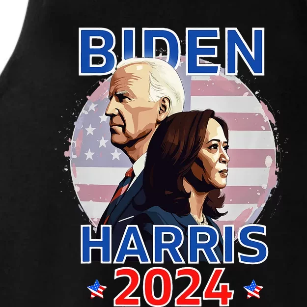 Patriotic Joe Biden Kamala Harris Democrat Campaign 2024 Ladies Tri-Blend Wicking Tank