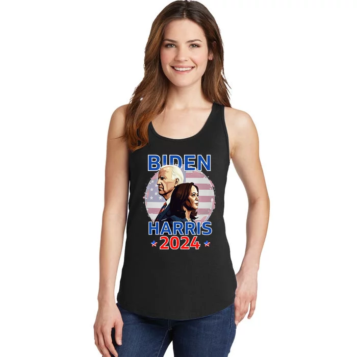 Patriotic Joe Biden Kamala Harris Democrat Campaign 2024 Ladies Essential Tank