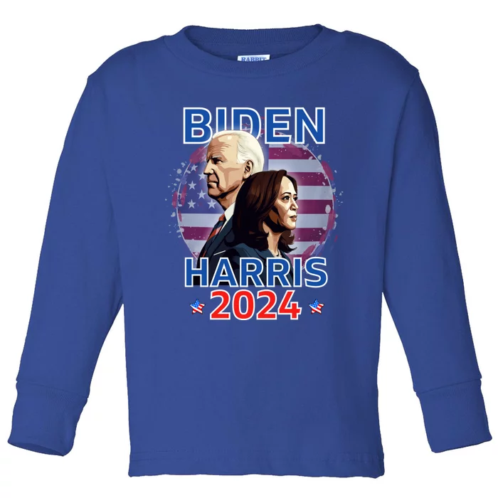 Patriotic Joe Biden Kamala Harris Democrat Campaign 2024 Toddler Long Sleeve Shirt