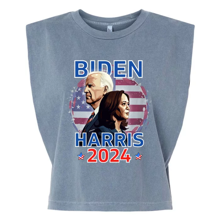 Patriotic Joe Biden Kamala Harris Democrat Campaign 2024 Garment-Dyed Women's Muscle Tee