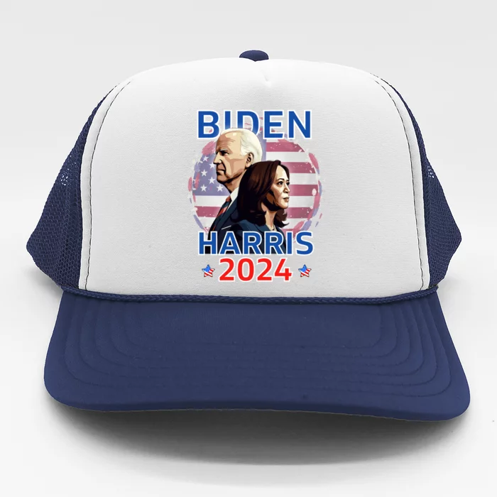 Patriotic Joe Biden Kamala Harris Democrat Campaign 2024 Trucker Hat