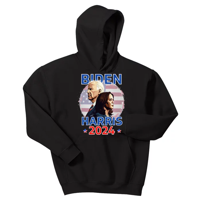 Patriotic Joe Biden Kamala Harris Democrat Campaign 2024 Kids Hoodie