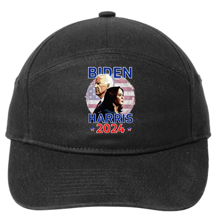 Patriotic Joe Biden Kamala Harris Democrat Campaign 2024 7-Panel Snapback Hat