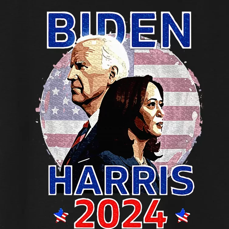 Patriotic Joe Biden Kamala Harris Democrat Campaign 2024 Women's Crop Top Tee