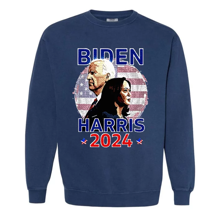 Patriotic Joe Biden Kamala Harris Democrat Campaign 2024 Garment-Dyed Sweatshirt