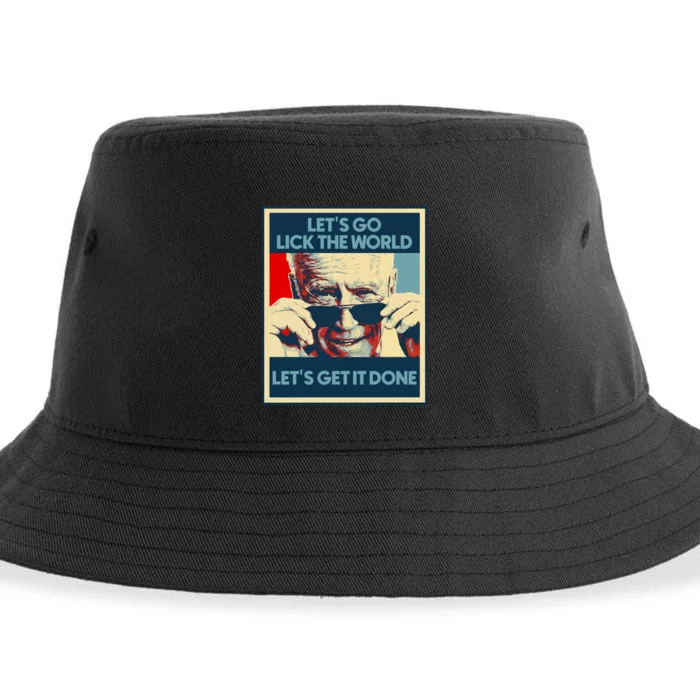 President Joe Biden Let's Go Lick The World Wake Up America Sustainable Bucket Hat