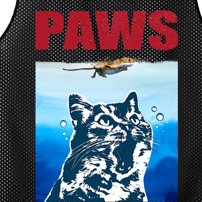 Paws Jaws Cat Fun Funny Kitten Kitty Lover Cat Paws Cat Gift Mesh Reversible Basketball Jersey Tank