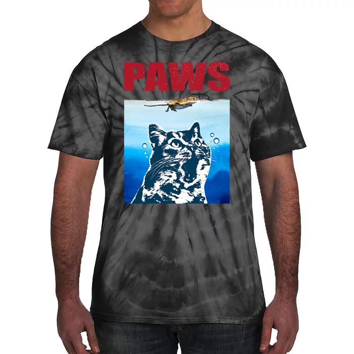 Paws Jaws Cat Fun Funny Kitten Kitty Lover Cat Paws Cat Gift Tie-Dye T-Shirt