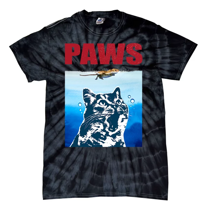 Paws Jaws Cat Fun Funny Kitten Kitty Lover Cat Paws Cat Gift Tie-Dye T-Shirt