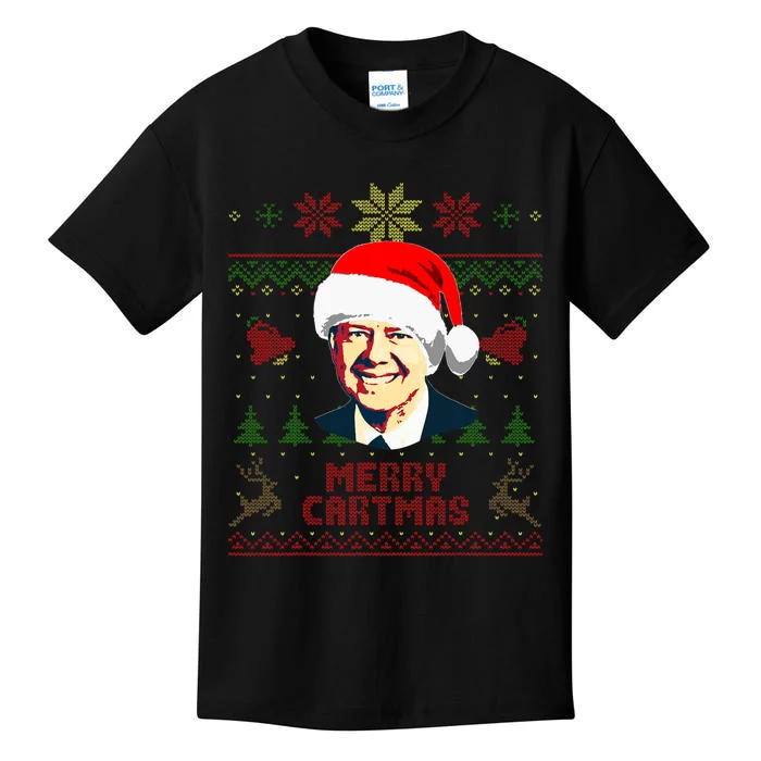 President Jimmy Carter Merry Cartmas Funny Christmas Kids T-Shirt