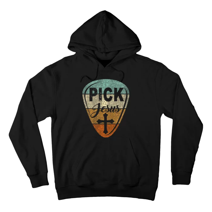 Pick Jesus Christian Music Pastor Guitar Vintage Pick Hoodie