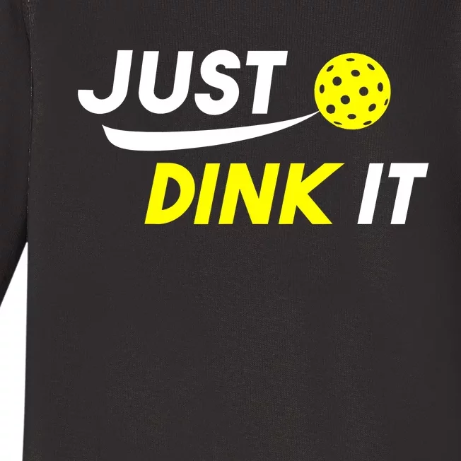 Pickleball Just Dink It Funny Pickle Ball Baby Long Sleeve Bodysuit