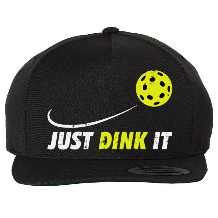 Pickleball Just Dink It Funny Pickle Ball Wool Snapback Cap