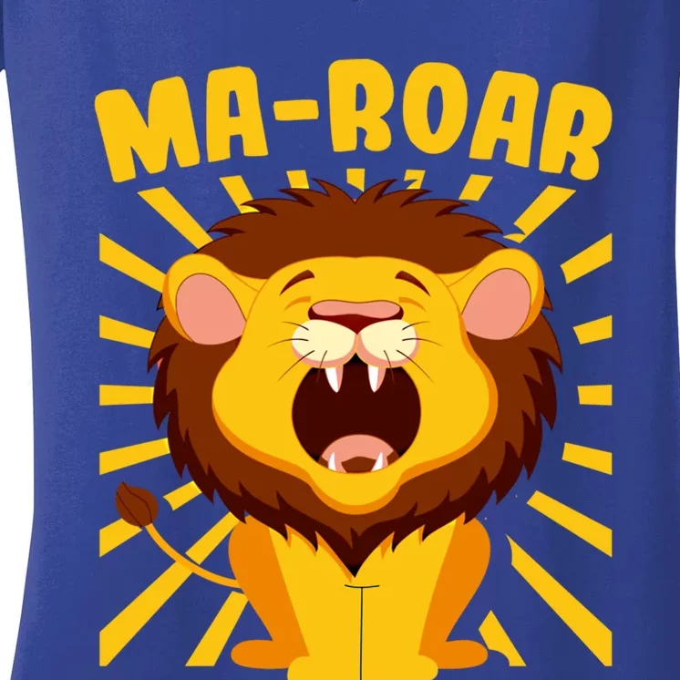 Passover Jewish Days Lion Roaring Hebrew Kindergarten Family Gift Women's V-Neck T-Shirt